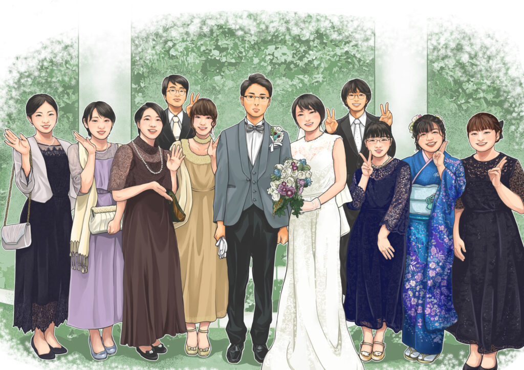 似顔絵 結婚式お祝いイラストご依頼 | KaBaCRE.